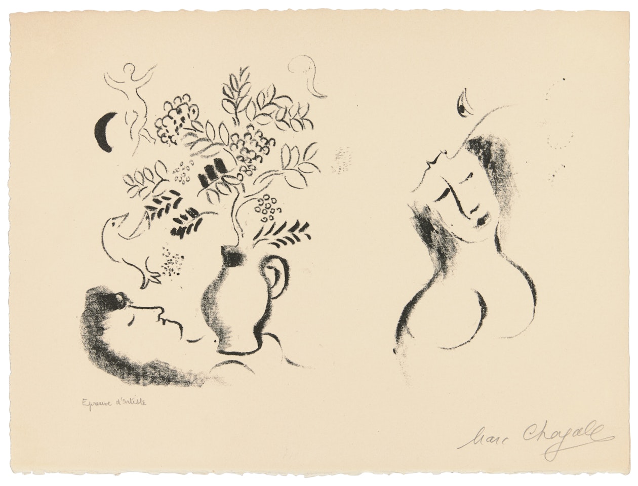 Lithographie pour un Catalogue by Marc Chagall
