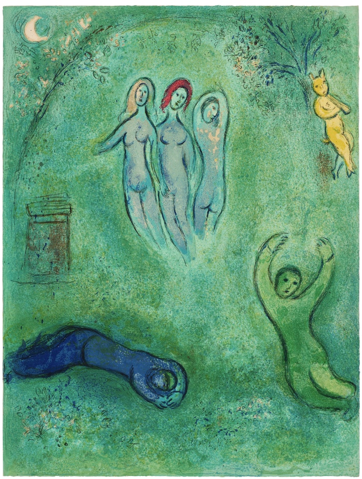 Le Songe de Daphnis et les nymphes, from Daphnis et Chloé; Le Songe de Daphnis et les nymphes, from Daphnis et Chloé by Marc Chagall