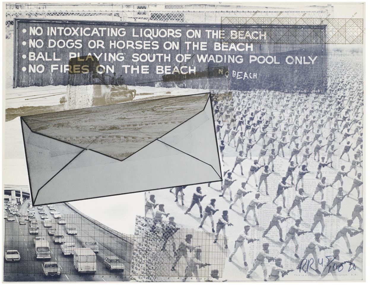 Untitled (No Intoxicating Liquors on the Beach) by Robert Rauschenberg