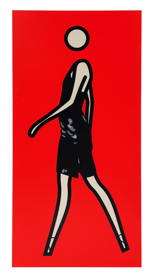 Suzanne walking in leather skirt. 4. by Julian Opie