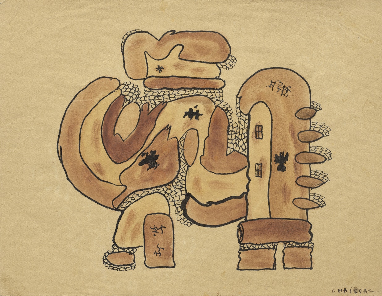 Sans titre, Composition abstraite by Gaston Chaissac