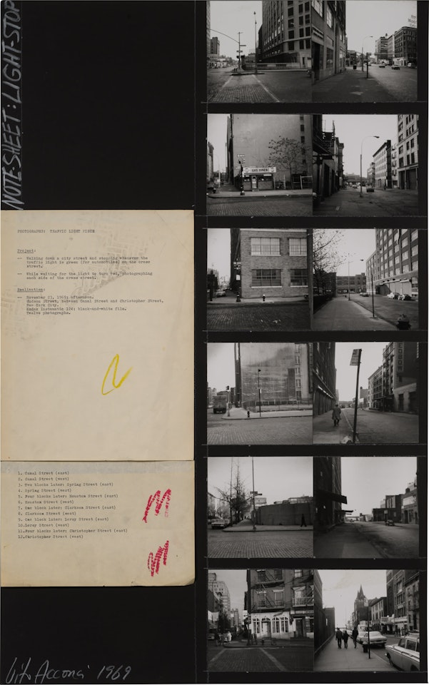 Photographs: Traffic Light Piece (November 23, 1969) by Vito Acconci