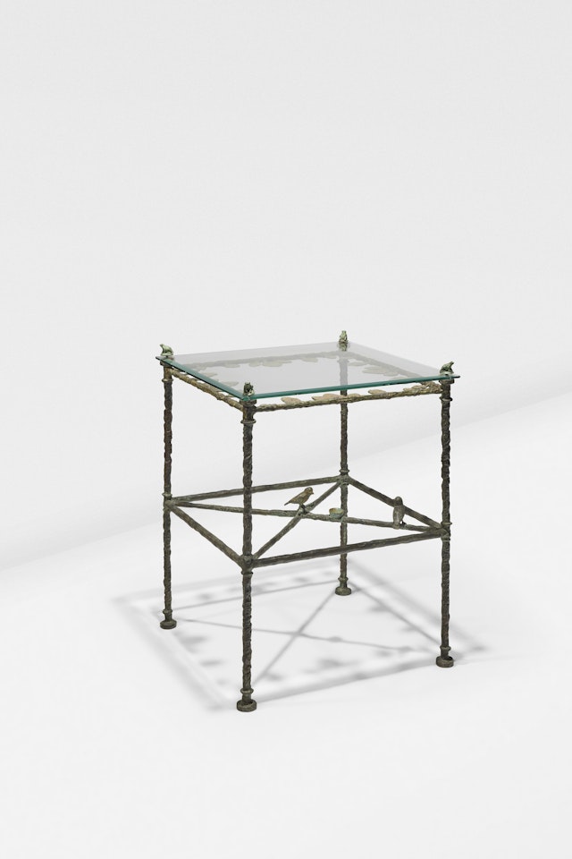 Table "Feuilles aux oiseaux et aux grenouilles" by Diego Giacometti
