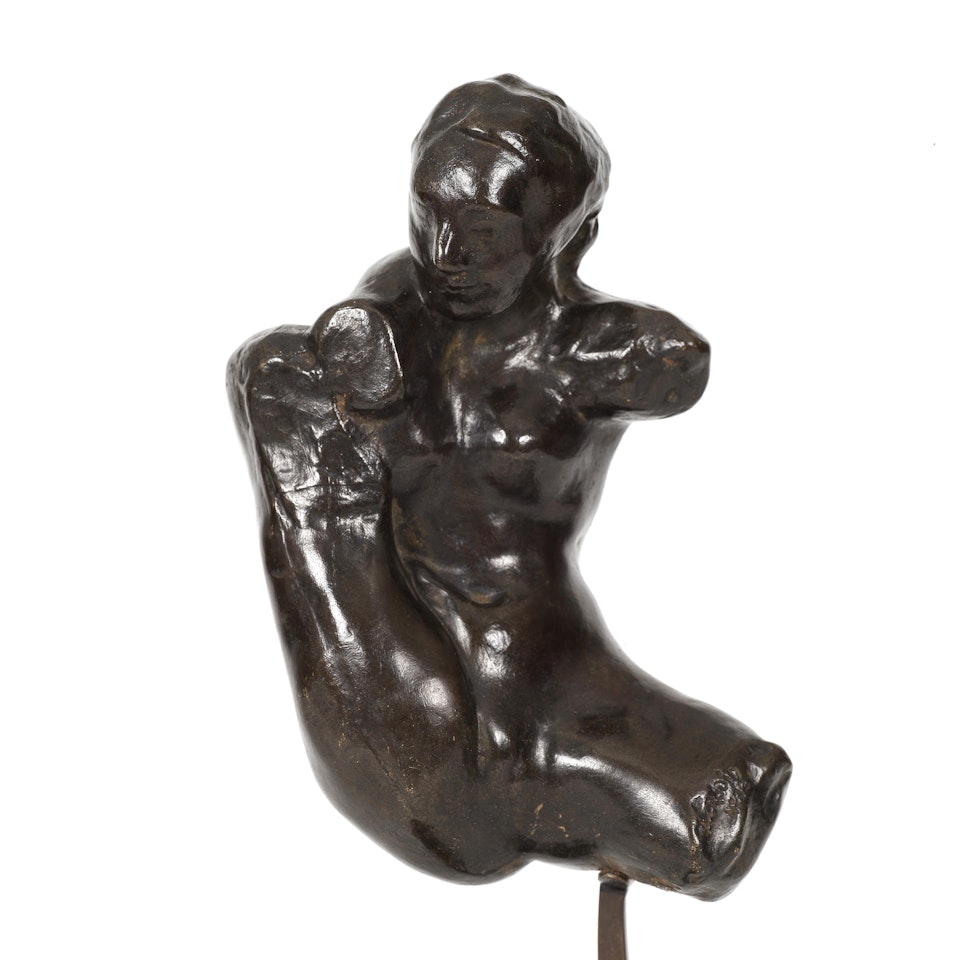 Petit Torse d"Iris dit aussi Petite Étude pour Iris, Messagère des Dieux avec Tête et Jambe Droite Levée by Auguste Rodin
