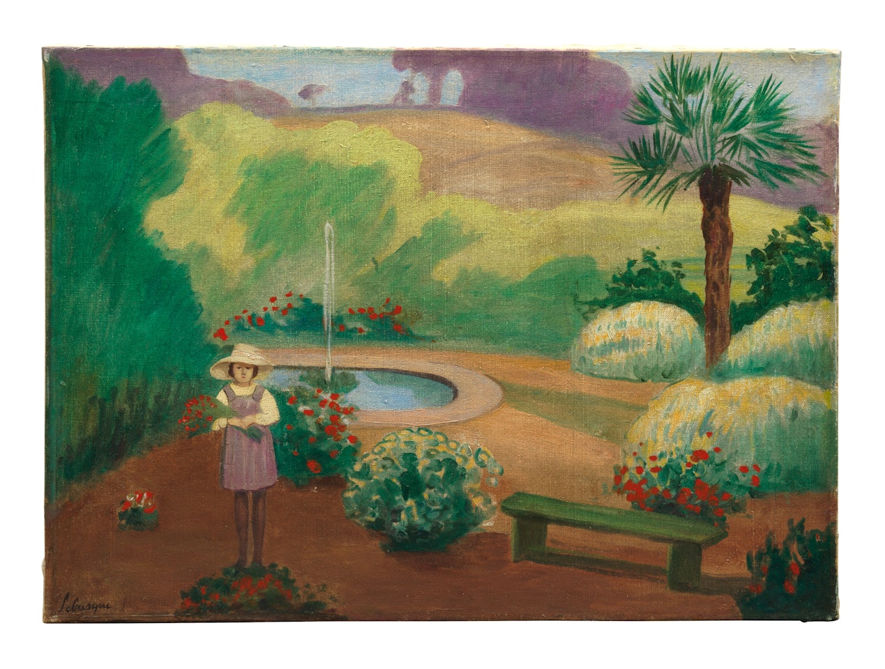 Fillette près de la pièce d"eau by Henri Lebasque