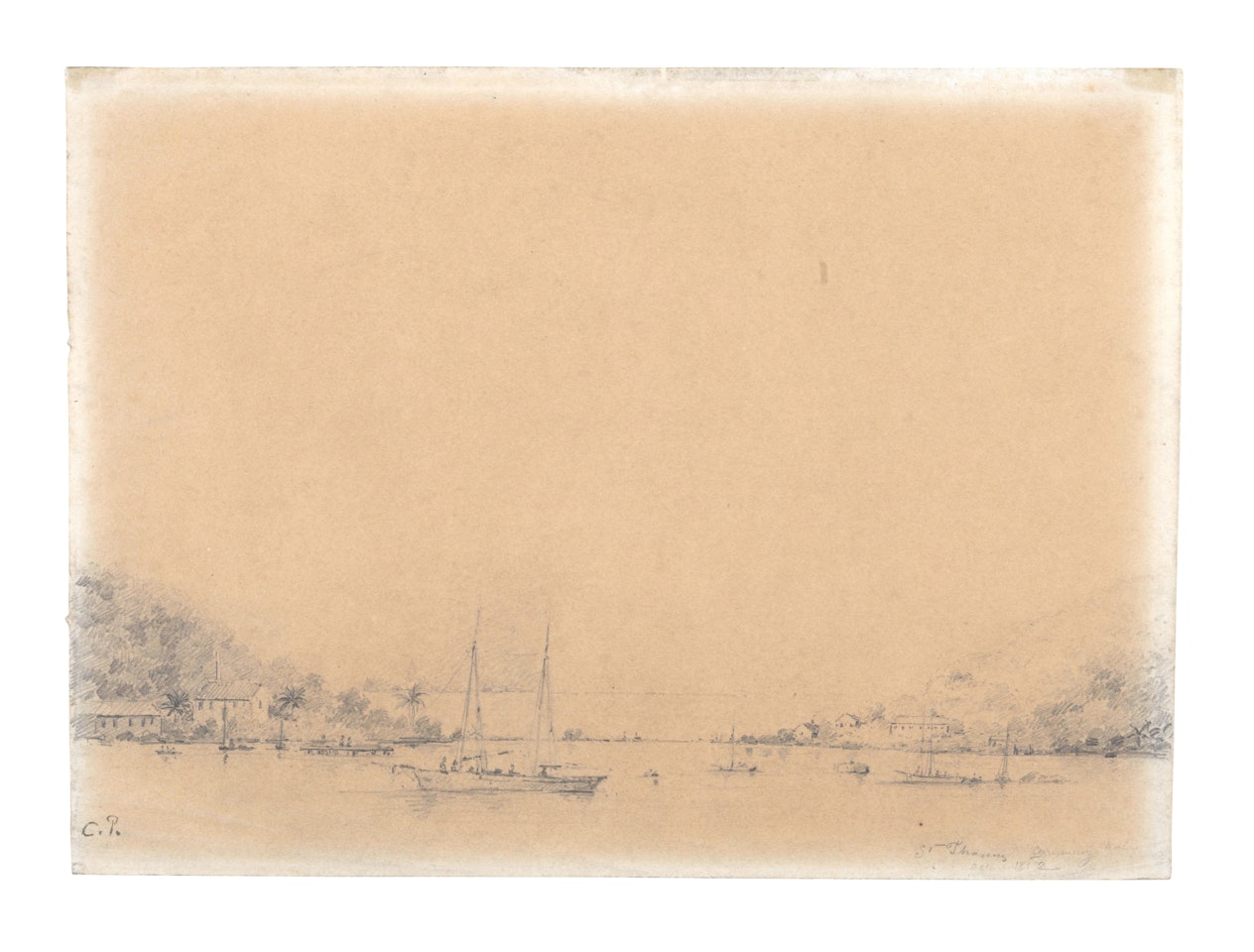 St. Thomas Harbour by Camille Pissarro