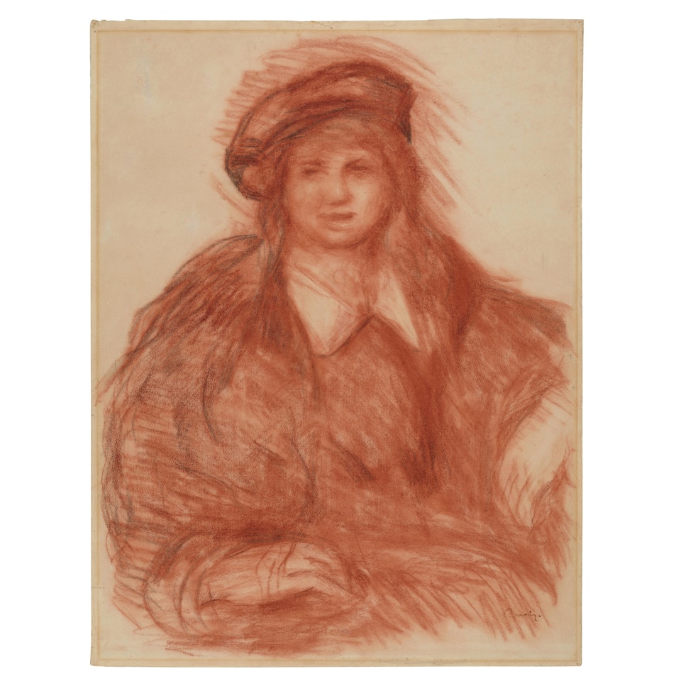 Jeune fille au béret by Pierre-Auguste Renoir