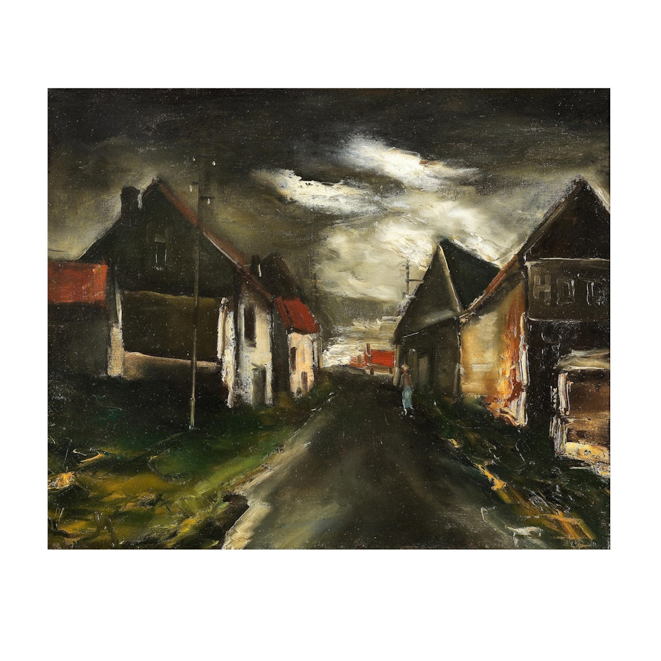 Rue de village, ciel obscur by Maurice de Vlaminck