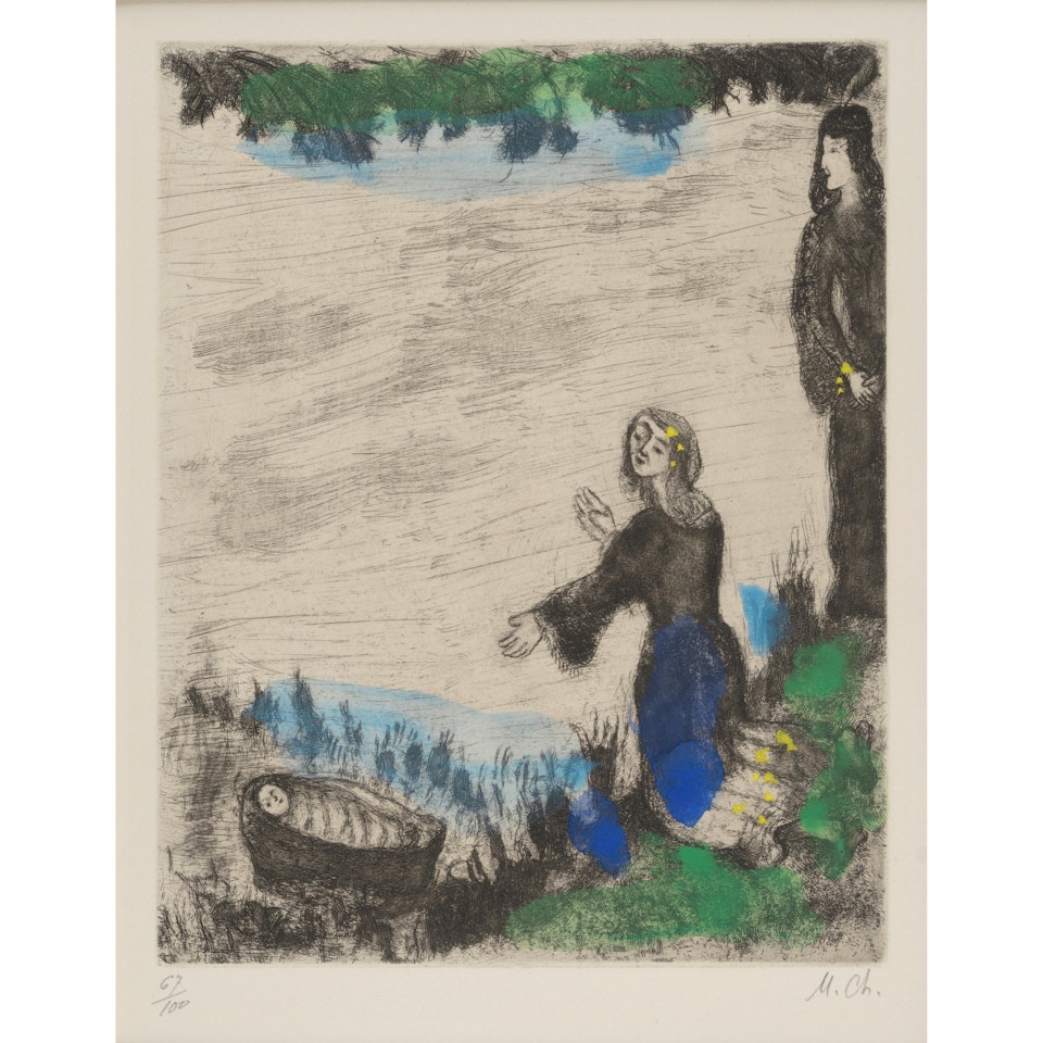 Moïse sauvé des eaux, from La Bible (Vollard 224; Cramer bk. 30) by Marc Chagall