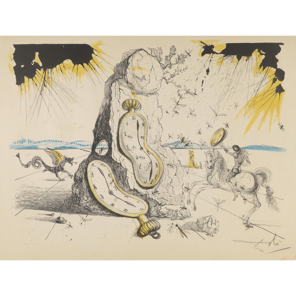 Cosmic Rays Resuscitating Soft Watches (Field 65-3) by Salvador Dali