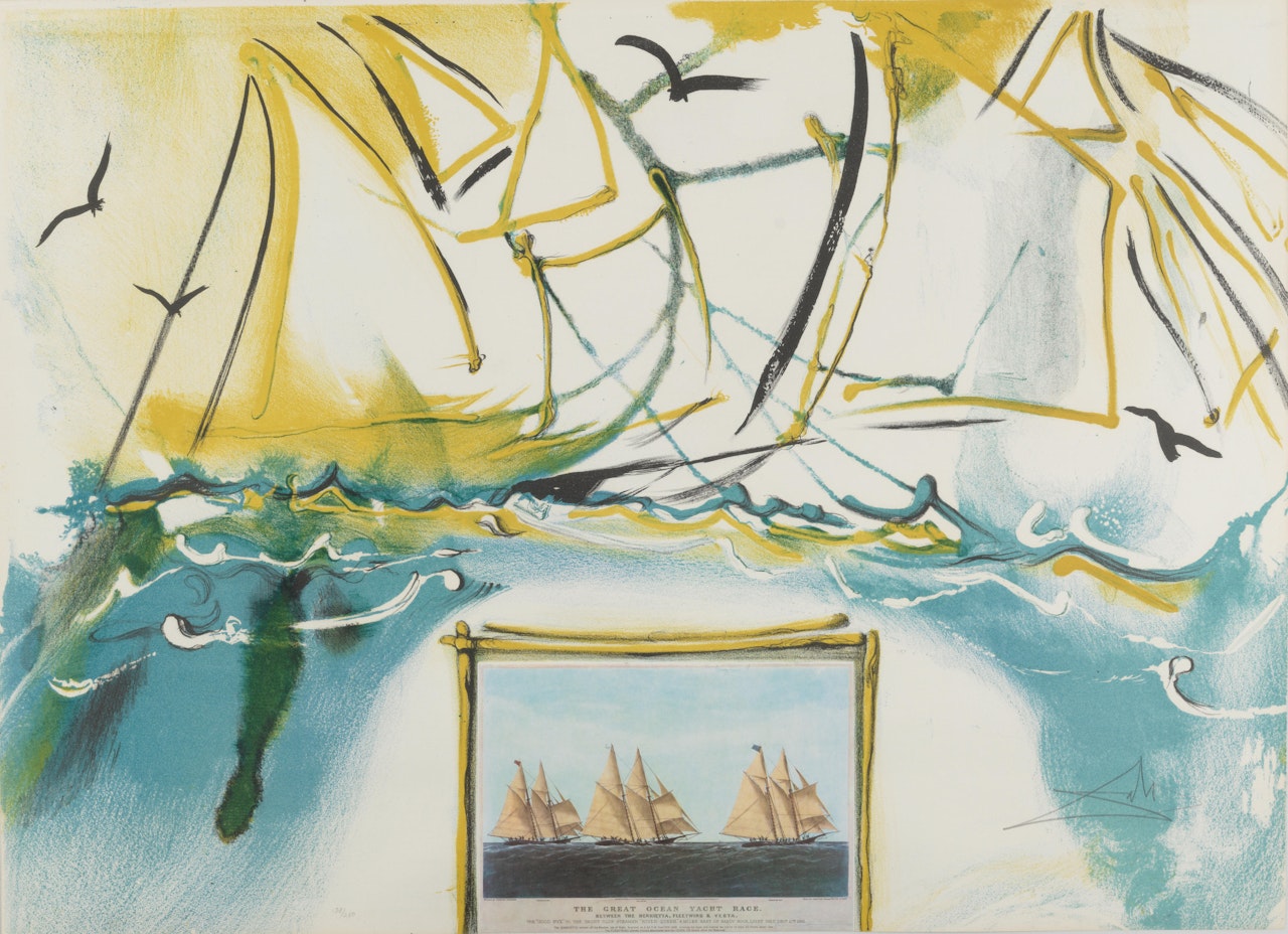 American Yachting Scene, from Currier & Ives as Interpreted by Salvador Dali (Field 71-5-D) by Salvador Dali