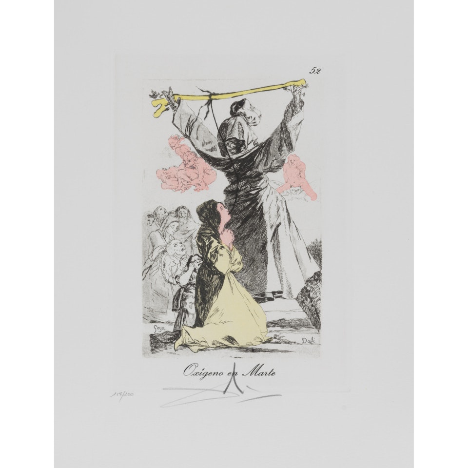 Oxigeno en Morte, from Les Caprices de Goya; Lo que puede un Sastre!, from Los Caprichos by Salvador Dali