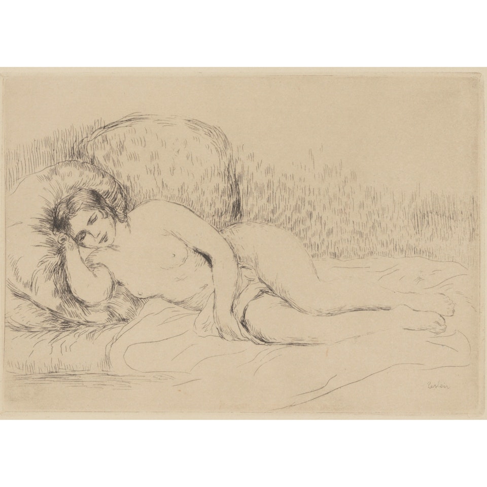 Femme nue couchée (tournée à gauche) (Delteil/Stella 15) by Pierre-Auguste Renoir