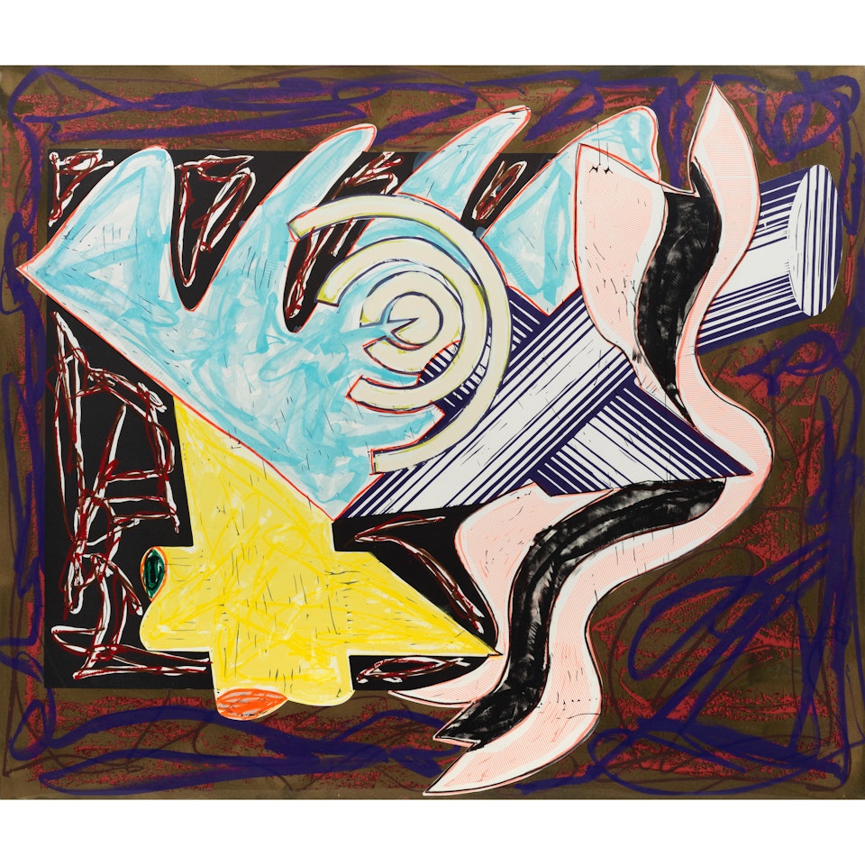 A Hungry Cat Ate Up the Goat, from Illustrations After El Lissitzky"s Had Gadya (Axsom 172) by Frank Stella