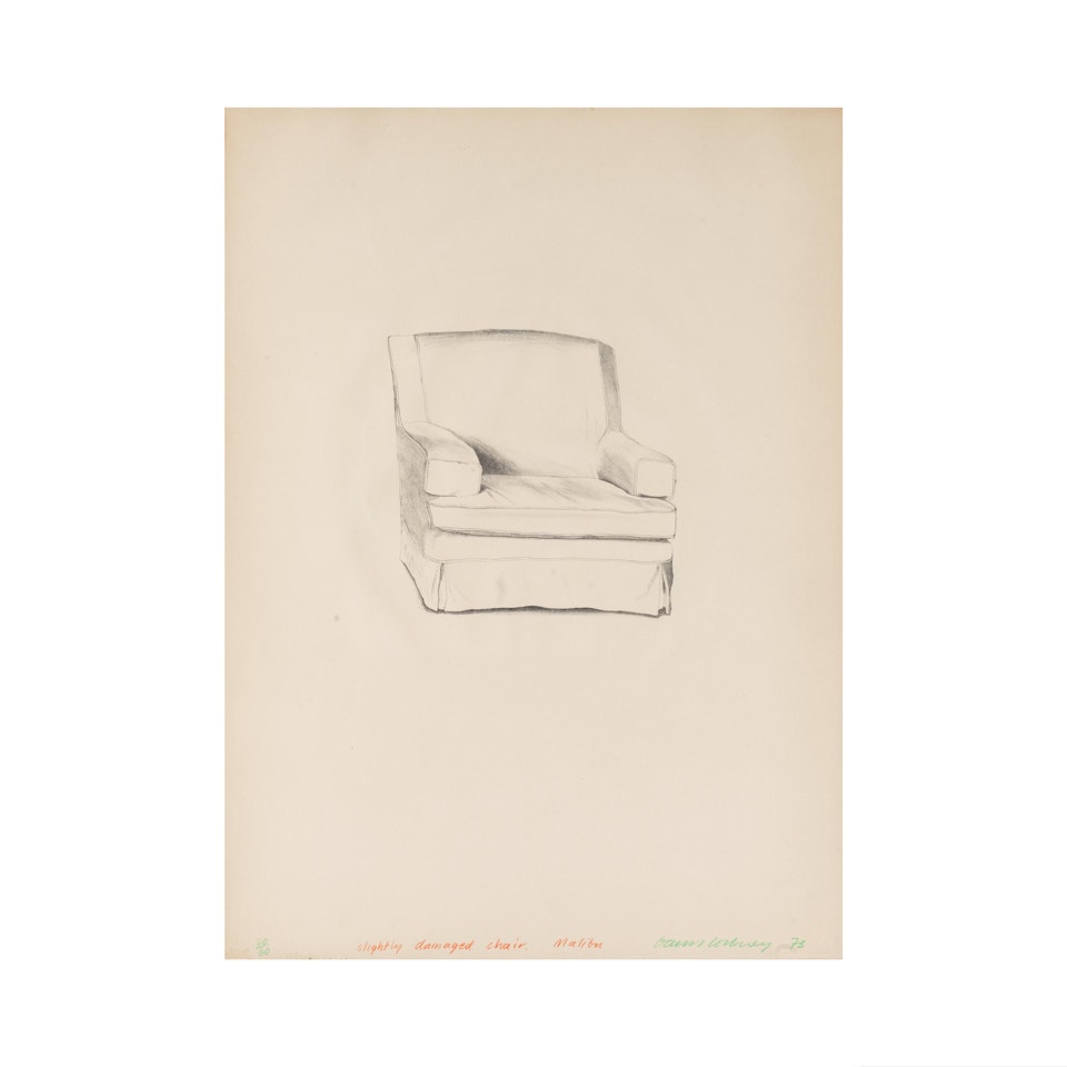 Slightly damaged chair by David Hockney