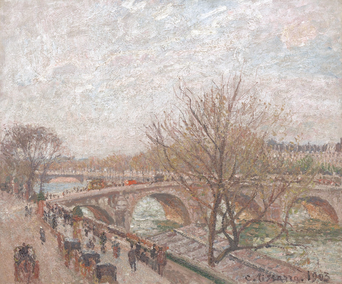 Le Pont-Royal, temps gris lumineux by Camille Pissarro