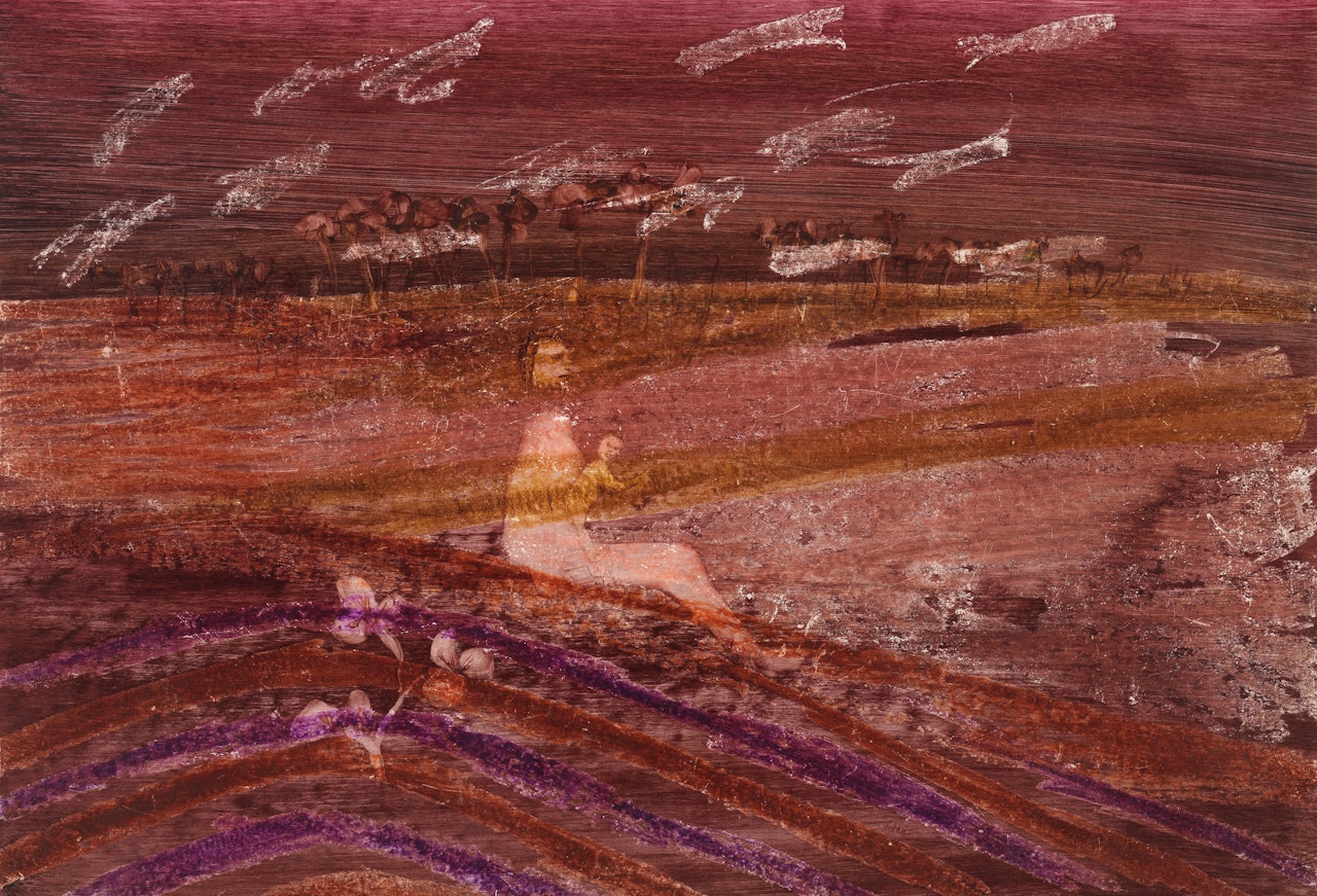 Mother and Child in a Landscape by Sidney Nolan