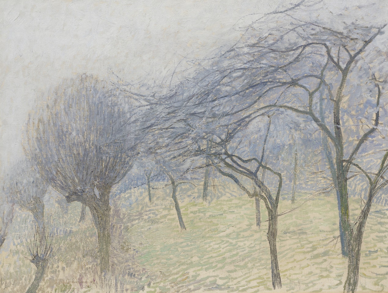 Bäume im Nebel by Max Clarenbach