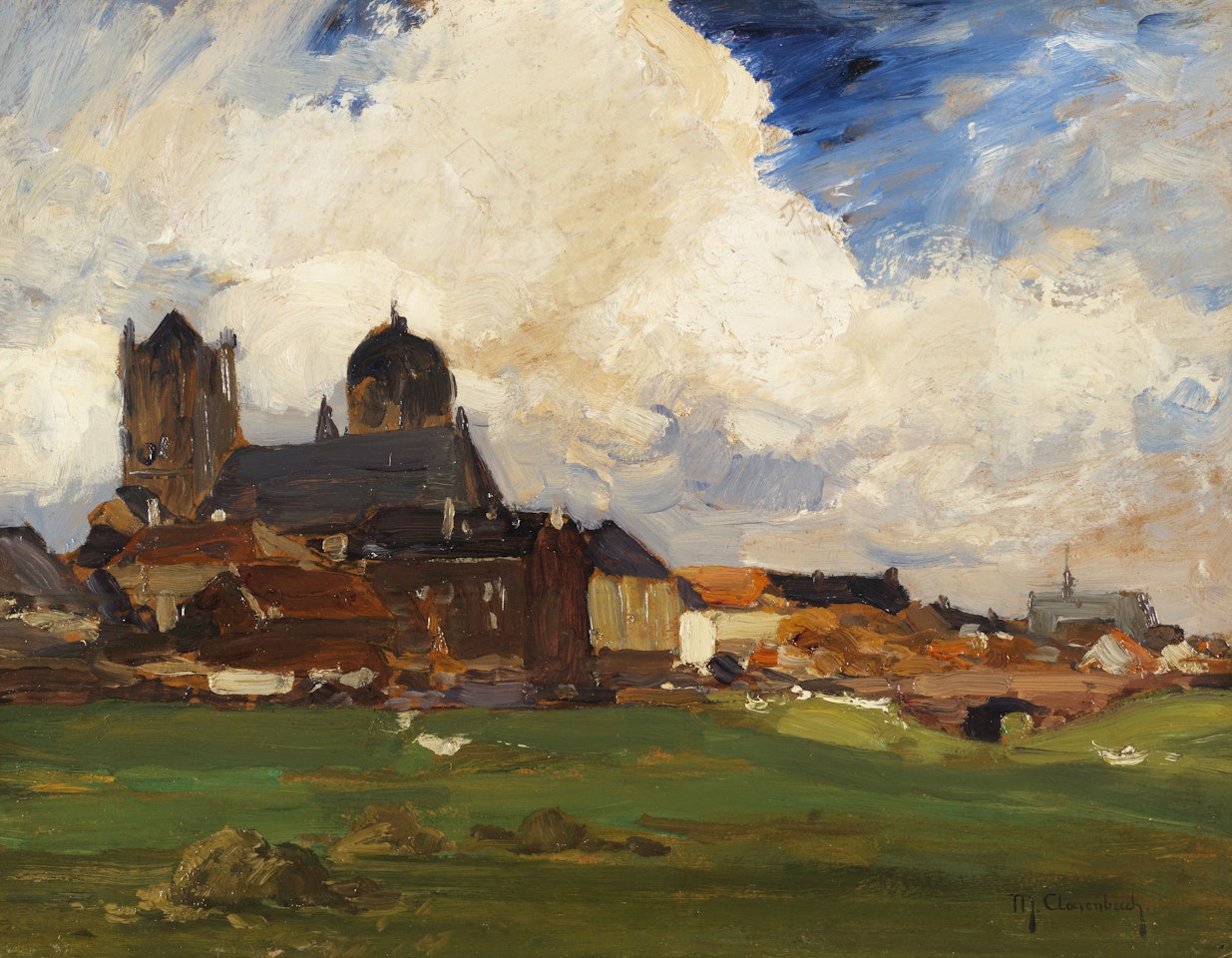 Ansicht von Neuss mit St. Quirinus-Münster by Max Clarenbach