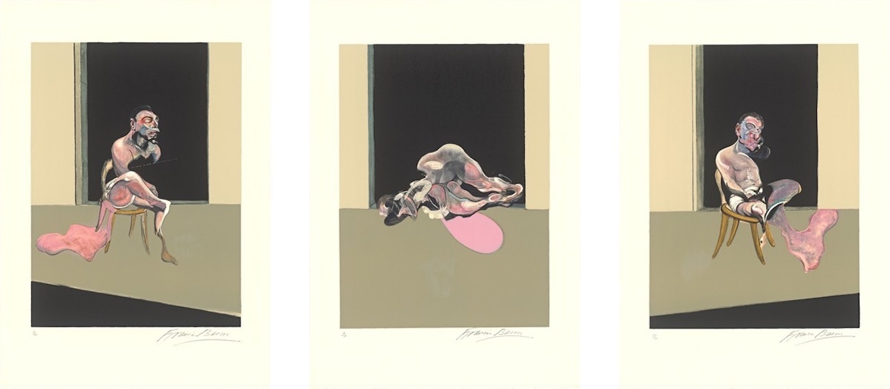 ”Triptyque Août 1972” (after, Triptych August 1972) by Francis Bacon