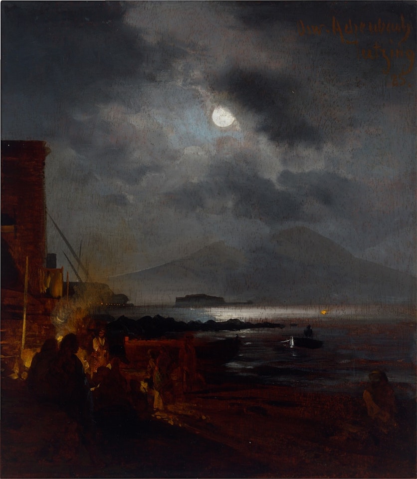 Fisherman at Naples Bay in the Moonlight by Oswald Achenbach