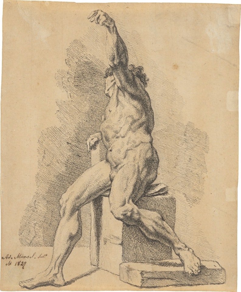 Male Nude by Adolph Menzel