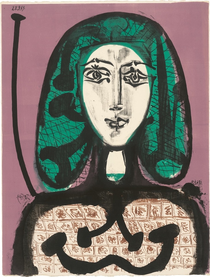 ”La femme à la résille” (”Femme aux cheveux verts”) (22.7) by Pablo Picasso