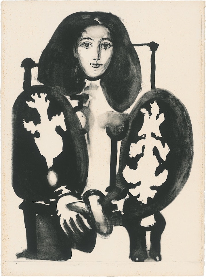 ”Femme au fauteuil no. 1 (Le manteau polonais)” by Pablo Picasso