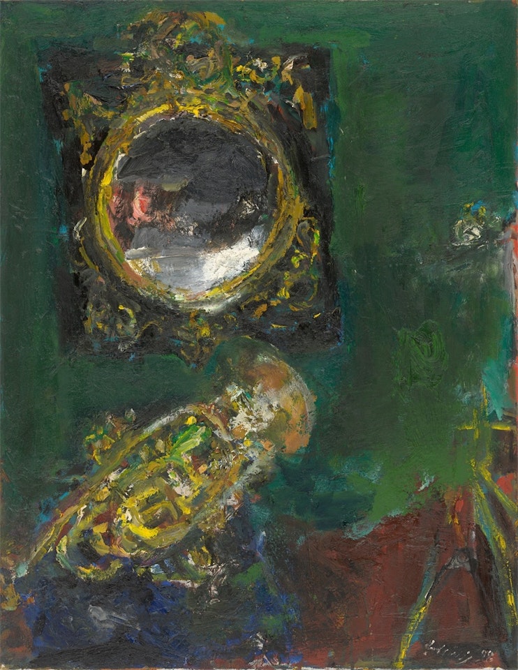 ”Alte Trompete vor altem Spiegel” by Bernhard Heisig