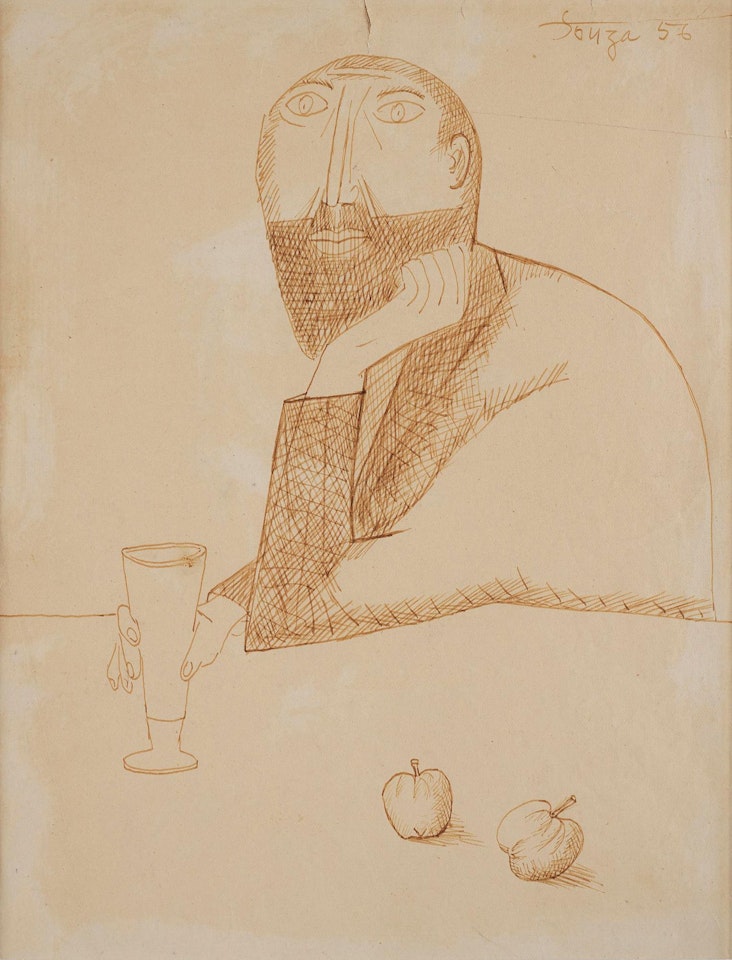 Seated man by Francis Newton Souza