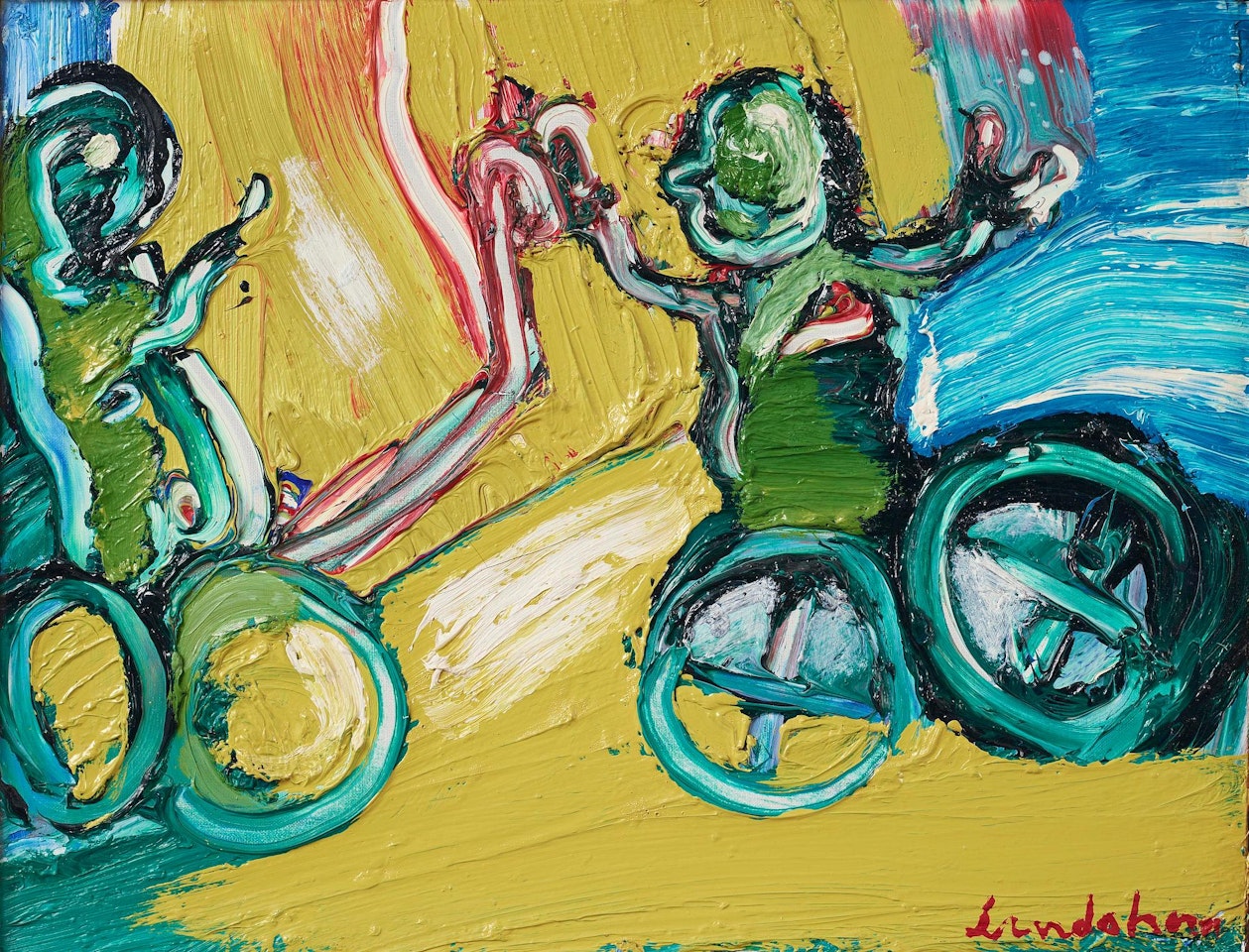 Bicyclists by Bengt Lindstrom