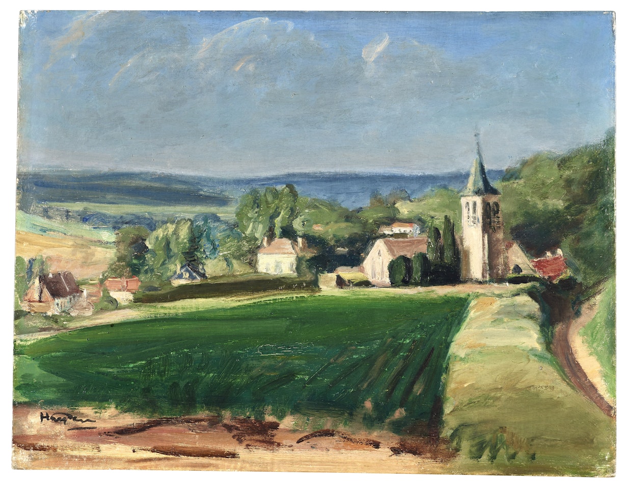 Paysage au village by Henri Hayden