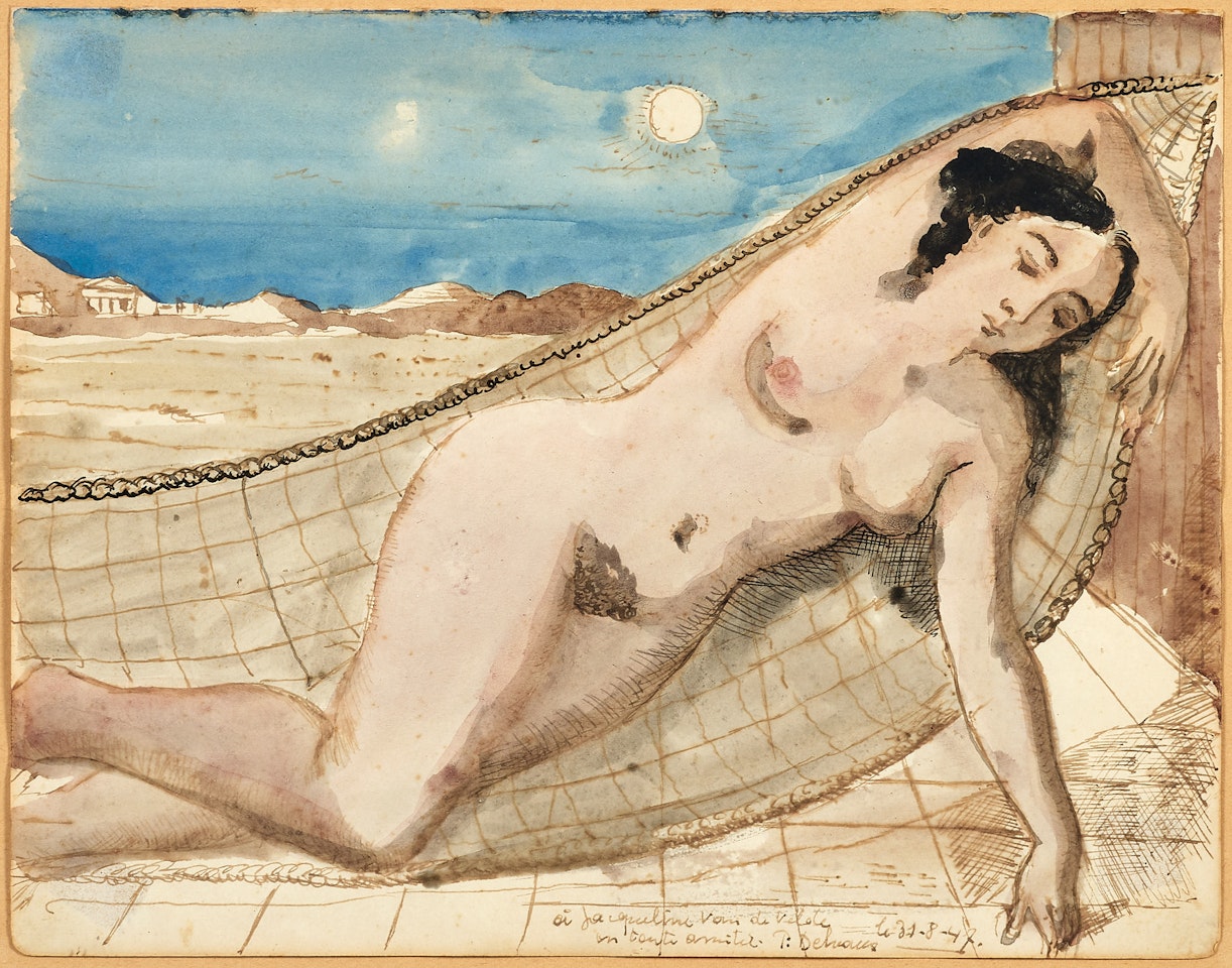 Nu au hamac by Paul Delvaux