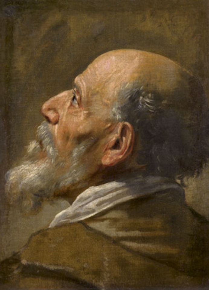 portrait of a bearded man looking up by Dutch School