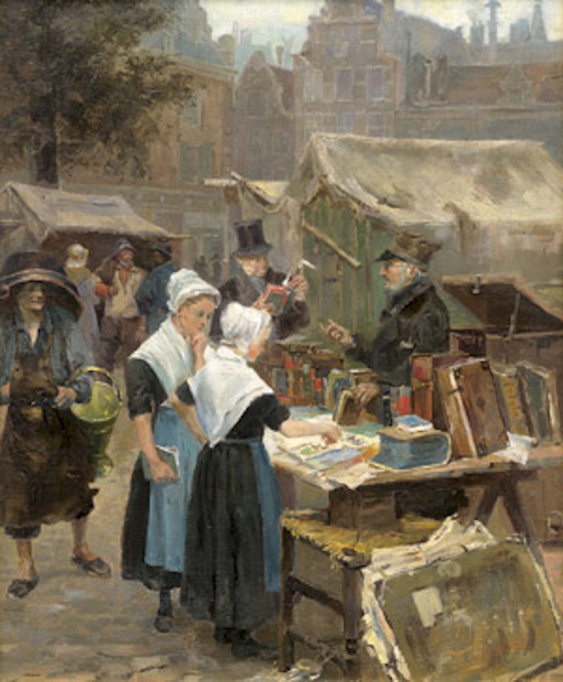 The antiquarian at a Dutch market by Dutch School