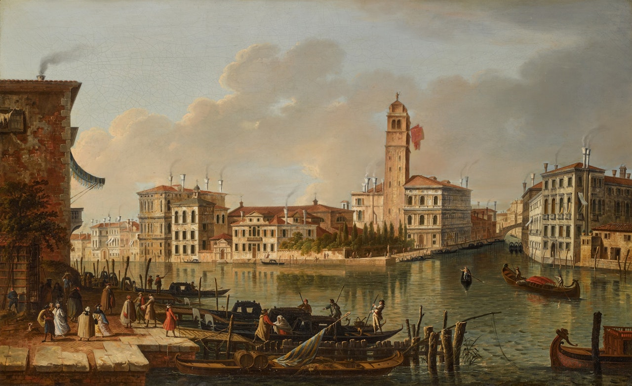 Venice, a view of San Geremia and the entrance to the Canareggio by Follower of Canaletto