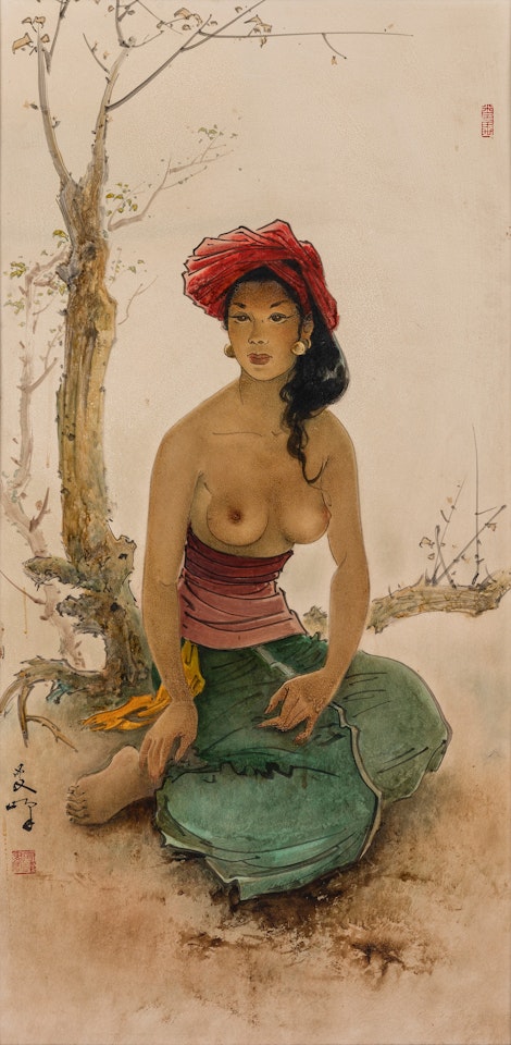 Portrait of a Seated Woman by Lee Man Fong