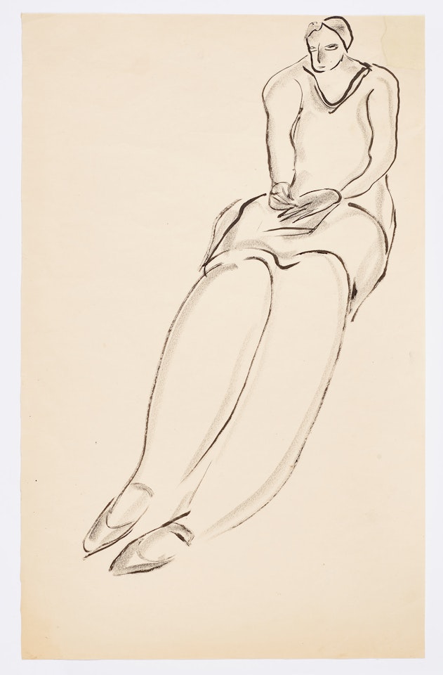Femme assise avec veste by Sanyu