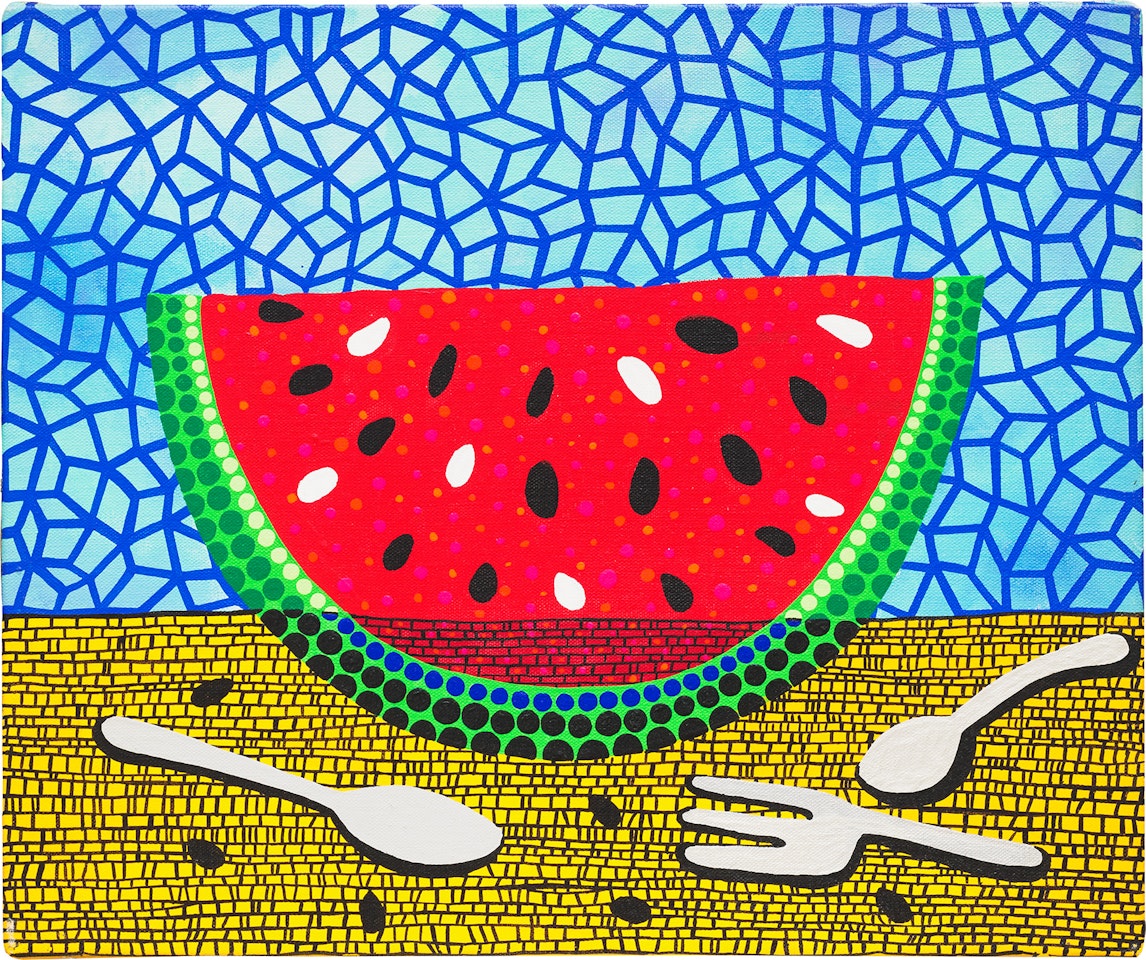 Watermelon and Fork by Yayoi Kusama