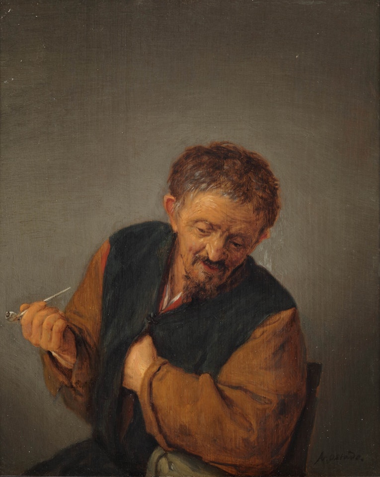 Man holding a pipe by Adriaen van Ostade