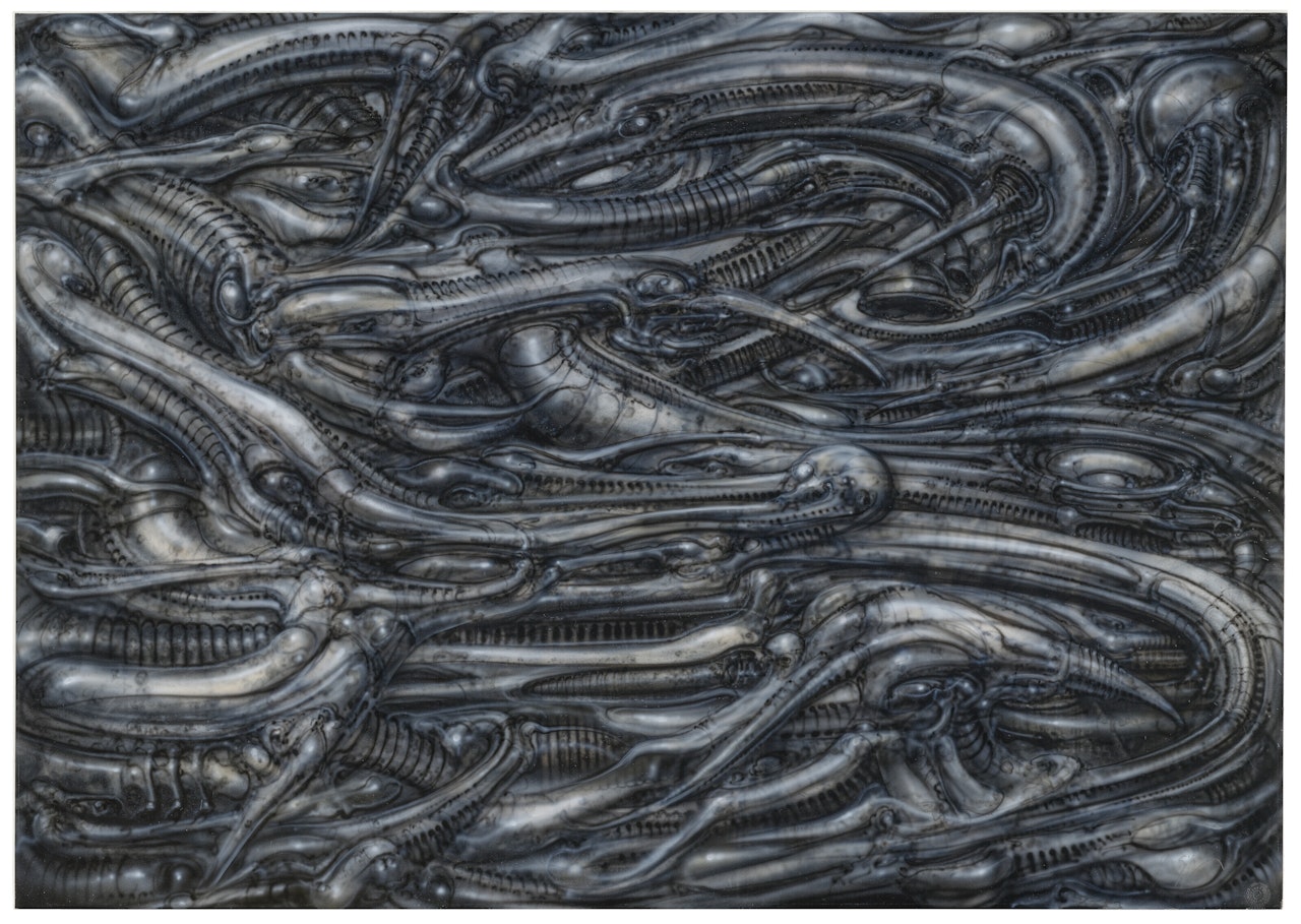 Biomechanical Landscape I; Biomechanische Landschaft I (Biochemical Landscape I) by H.R. Giger