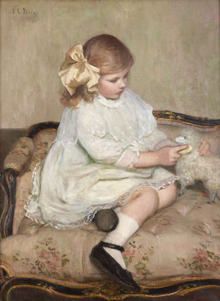 Young Girl with Lamb by Lilla Cabot Perry