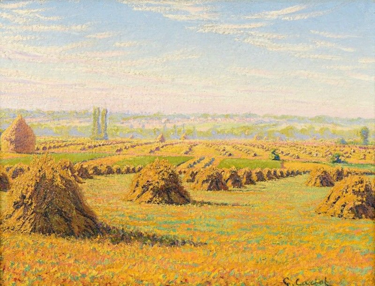 Fields after the harvest around Périgny sur Yerres by Gustave Cariot