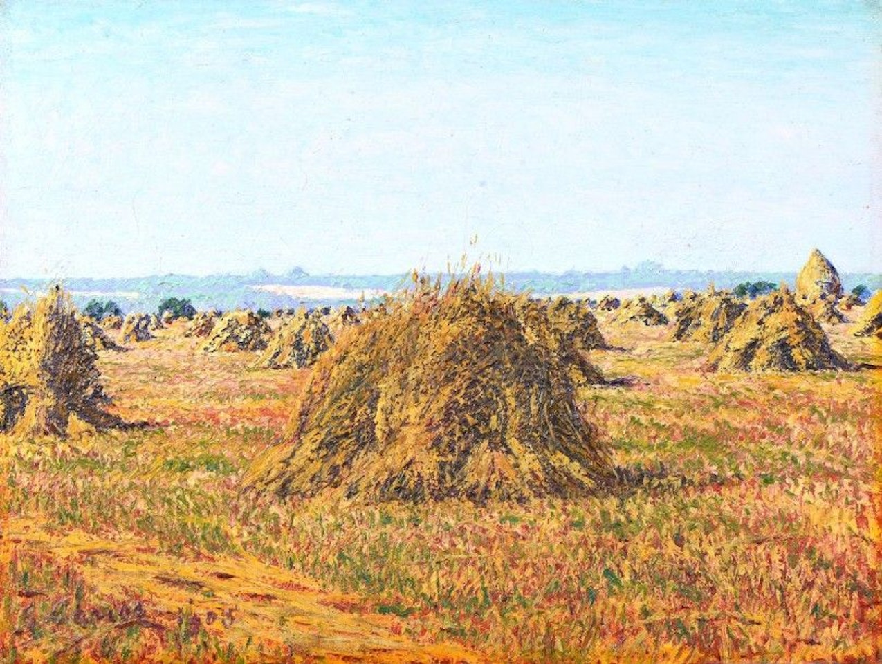 Sheaves of wheat in Périgny by Gustave Cariot