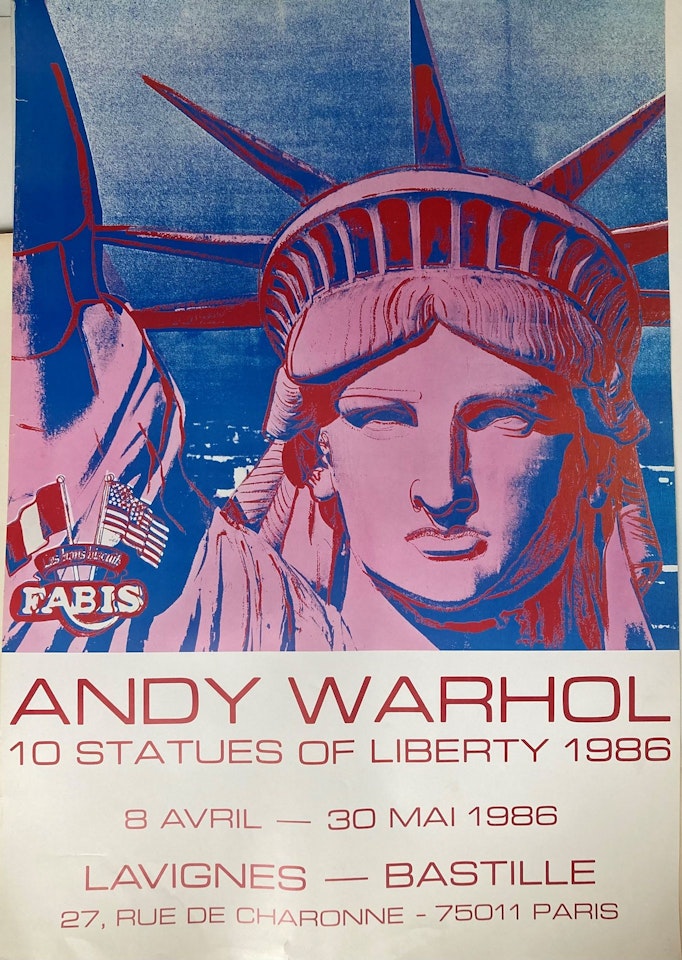Original poster 1986 "10 statues of liberty" by Andy Warhol