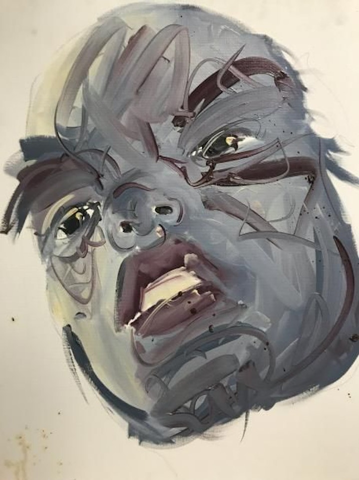 untitled (mauve head facing left) by Philippe Pasqua