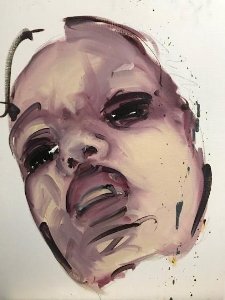 untitled (grey-pink head facing left) by Philippe Pasqua