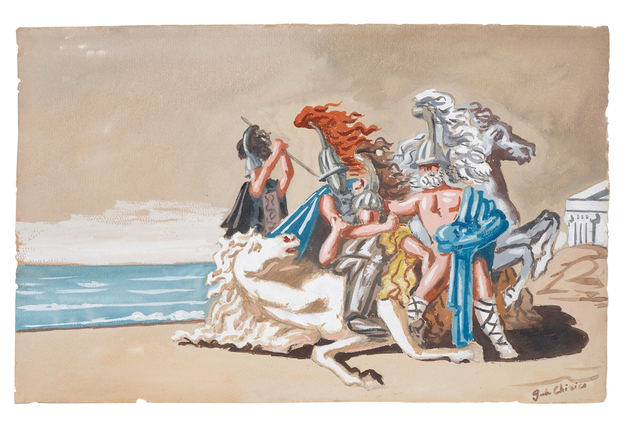Eroi in combattimento by Giorgio de Chirico