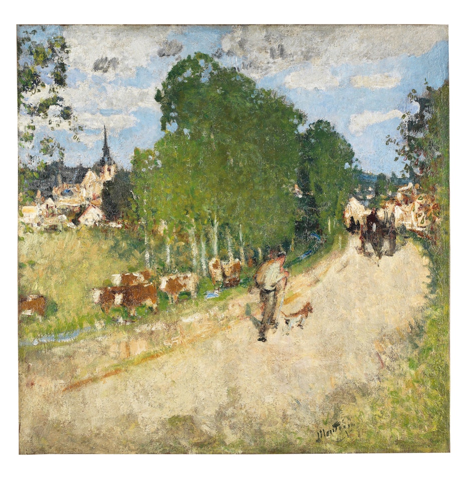 L"entrée de Bessé-sur-Braye (Sarthe) by Pierre Eugène Montezin