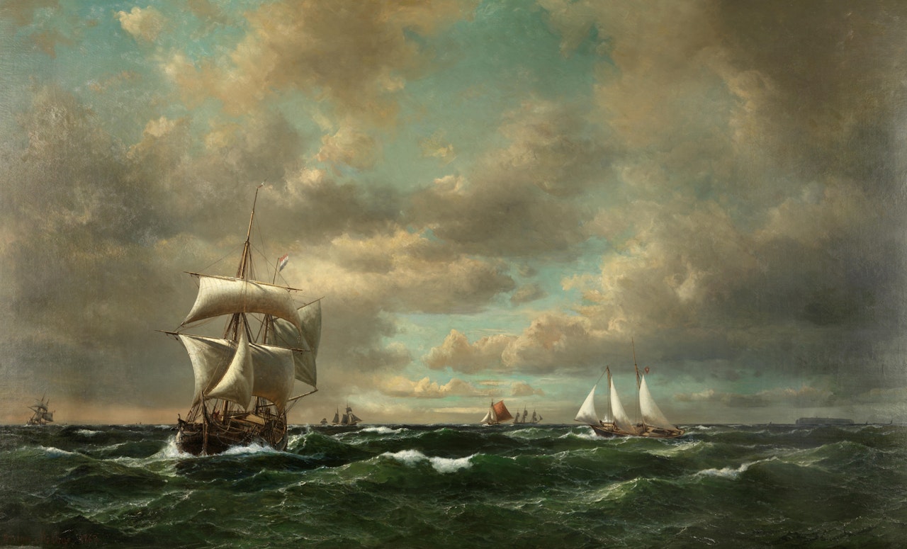 Shipping off Heligoland by Anton Melbye